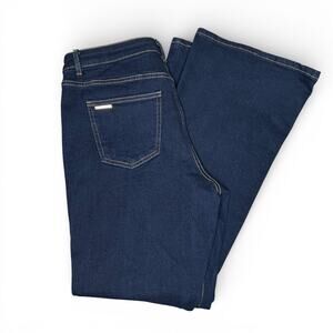 Like New MICHAEL KORS Dark Wash Flare Jeans Women's Size 10 31" In Gold Hardware